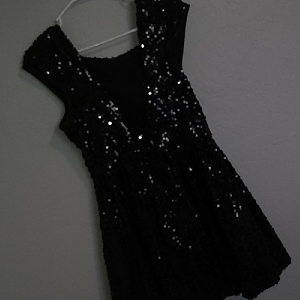 Black Sequin Cocktail Dress